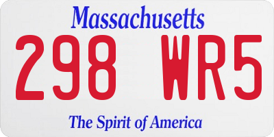 MA license plate 298WR5
