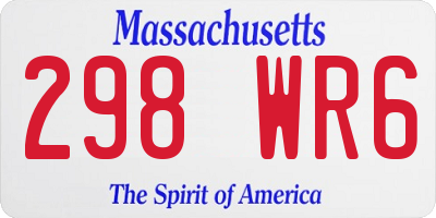 MA license plate 298WR6
