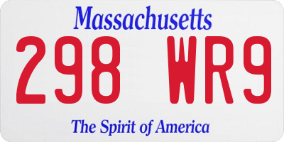 MA license plate 298WR9