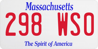 MA license plate 298WS0