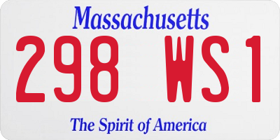 MA license plate 298WS1
