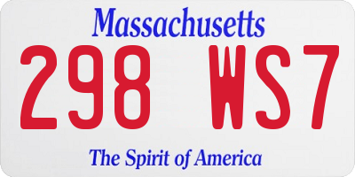 MA license plate 298WS7