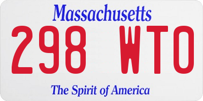 MA license plate 298WT0