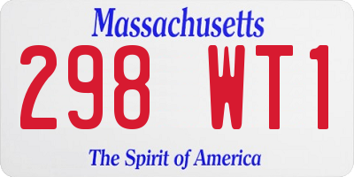MA license plate 298WT1
