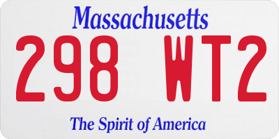 MA license plate 298WT2