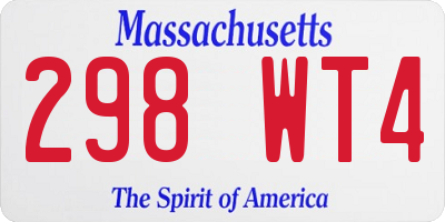 MA license plate 298WT4