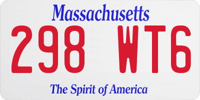 MA license plate 298WT6