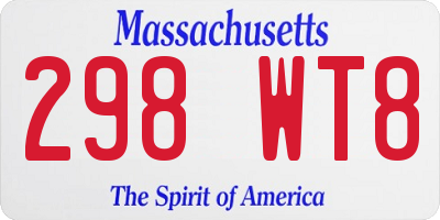 MA license plate 298WT8