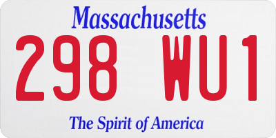 MA license plate 298WU1