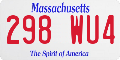 MA license plate 298WU4
