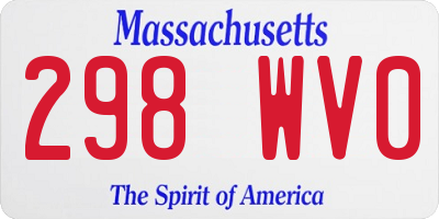 MA license plate 298WV0