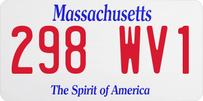 MA license plate 298WV1