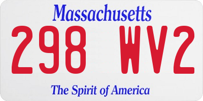 MA license plate 298WV2