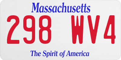 MA license plate 298WV4