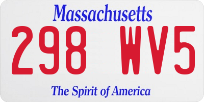 MA license plate 298WV5
