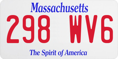 MA license plate 298WV6