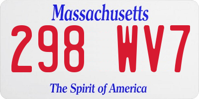 MA license plate 298WV7
