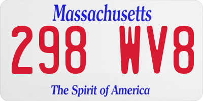 MA license plate 298WV8