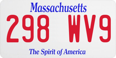 MA license plate 298WV9
