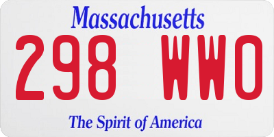 MA license plate 298WW0