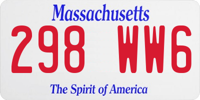 MA license plate 298WW6