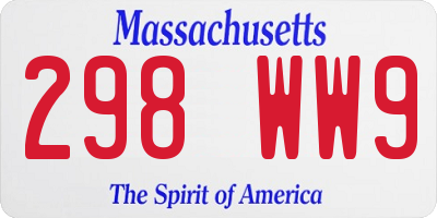 MA license plate 298WW9