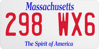 MA license plate 298WX6