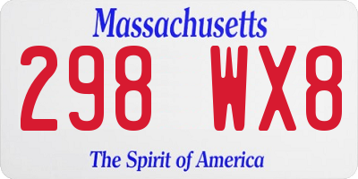 MA license plate 298WX8
