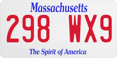 MA license plate 298WX9