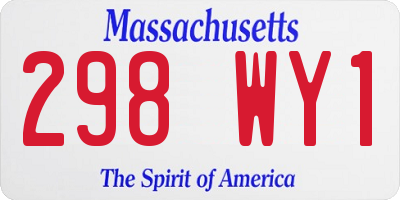 MA license plate 298WY1