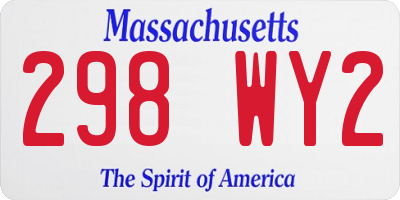MA license plate 298WY2