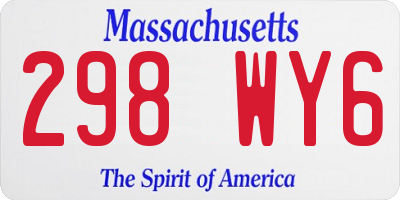 MA license plate 298WY6