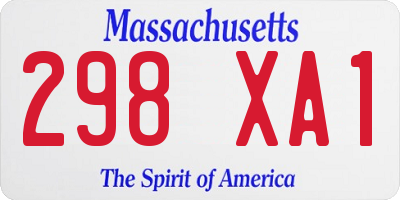 MA license plate 298XA1