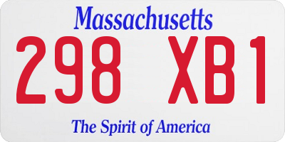 MA license plate 298XB1