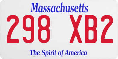 MA license plate 298XB2