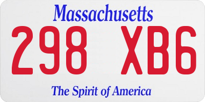 MA license plate 298XB6