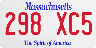 MA license plate 298XC5