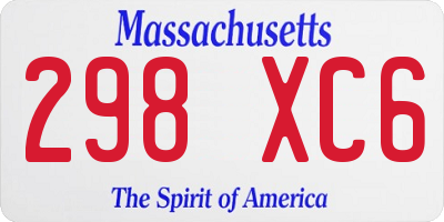 MA license plate 298XC6