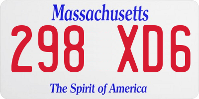 MA license plate 298XD6