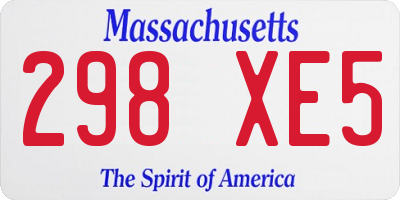 MA license plate 298XE5