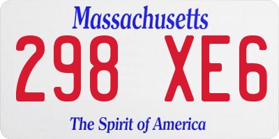 MA license plate 298XE6