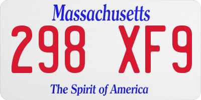 MA license plate 298XF9