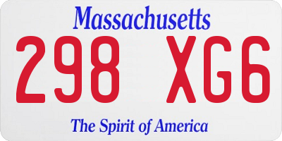 MA license plate 298XG6