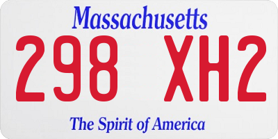MA license plate 298XH2