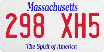 MA license plate 298XH5