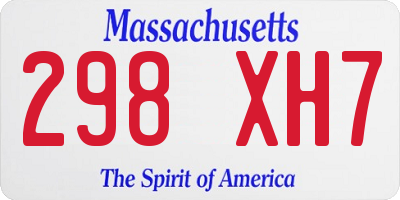 MA license plate 298XH7