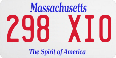 MA license plate 298XI0