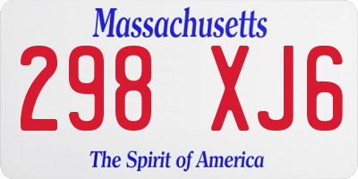 MA license plate 298XJ6
