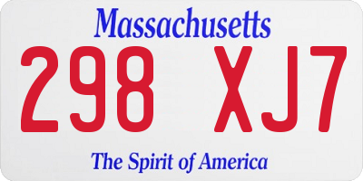 MA license plate 298XJ7