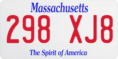 MA license plate 298XJ8